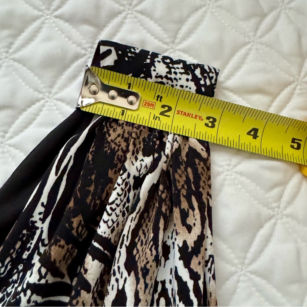 Alfani Animal Print V-Neck Sleeveless Midi Dress Black White Tan Size 12 - Picture 6 of 11